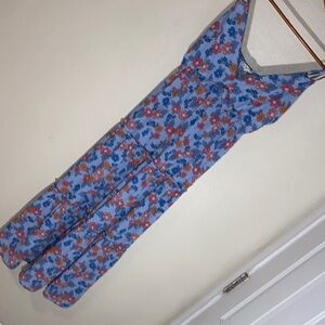 Floral Blue Sleeveless Dress